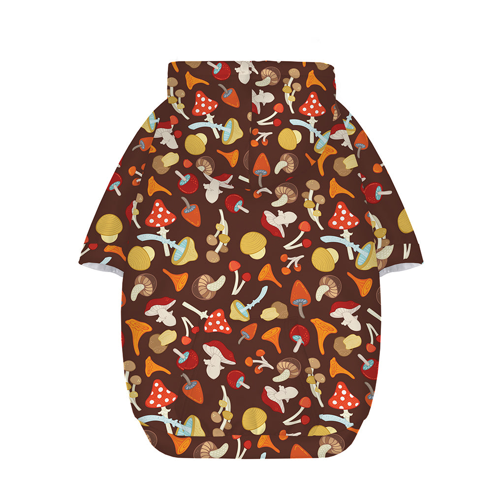 Cartoon Mushroom Pattern Print Dog Zip Up Hoodie