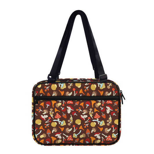 Cartoon Mushroom Pattern Print Double Strap Bible Bag
