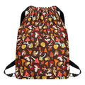 Cartoon Mushroom Pattern Print Drawstring Backpack