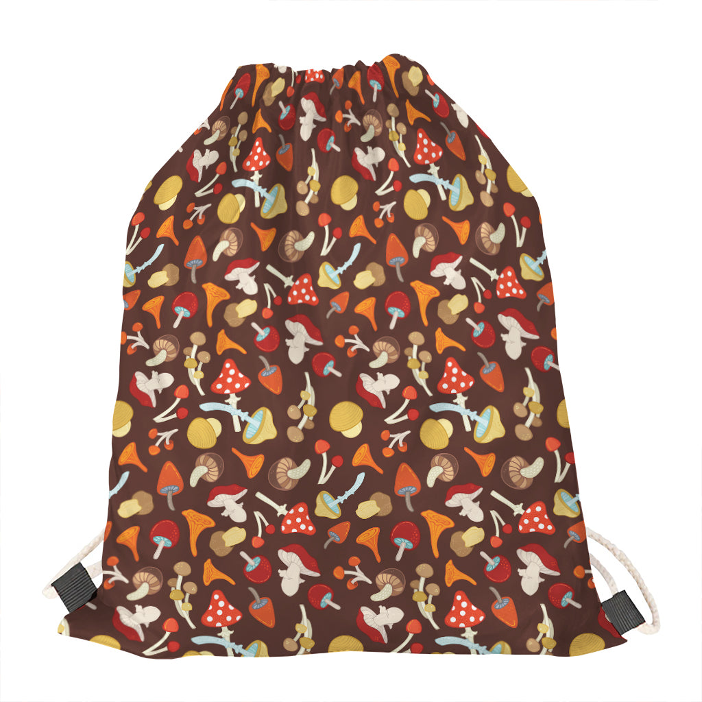 Cartoon Mushroom Pattern Print Drawstring Bag