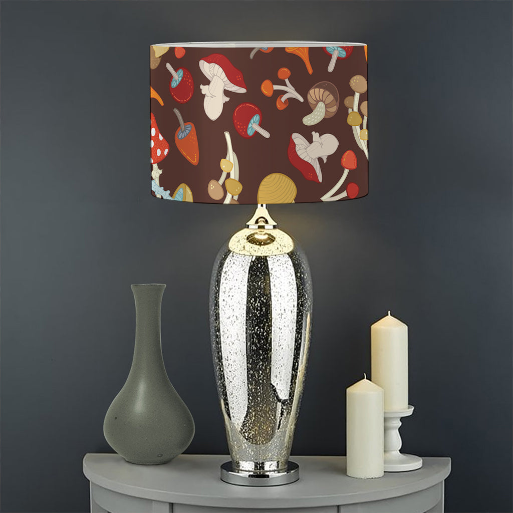 Cartoon Mushroom Pattern Print Drum Lamp Shade