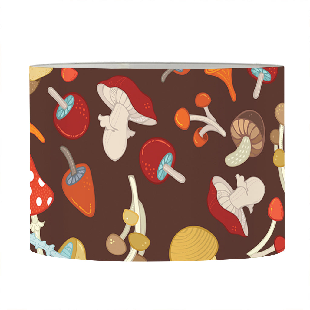 Cartoon Mushroom Pattern Print Drum Lamp Shade