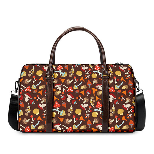 Cartoon Mushroom Pattern Print Duffle Bag