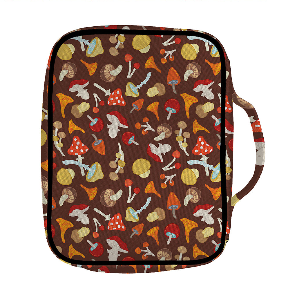 Cartoon Mushroom Pattern Print Front Pocket Bible Bag