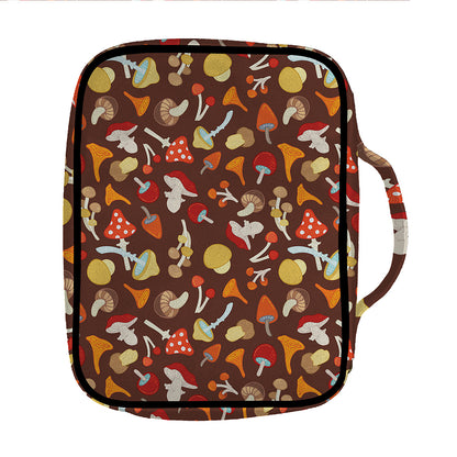 Cartoon Mushroom Pattern Print Front Pocket Bible Bag