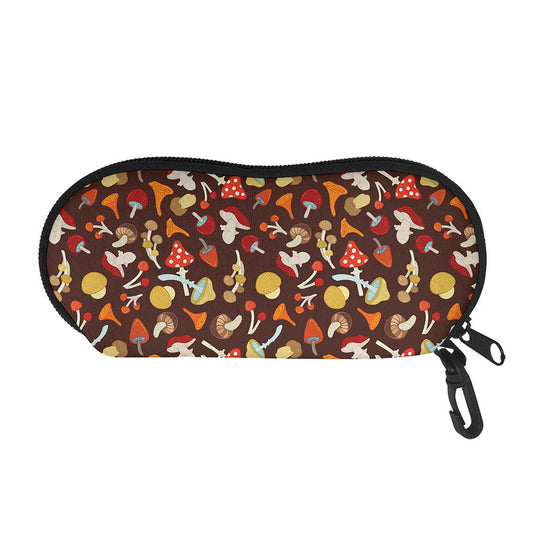 Cartoon Mushroom Pattern Print Glasses Case