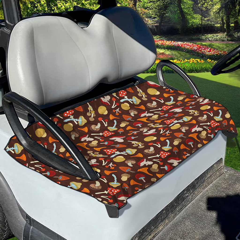 Cartoon Mushroom Pattern Print Golf Cart Seat Cover