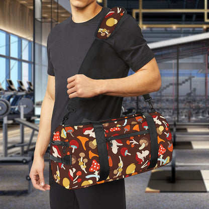 Cartoon Mushroom Pattern Print Gym Bag