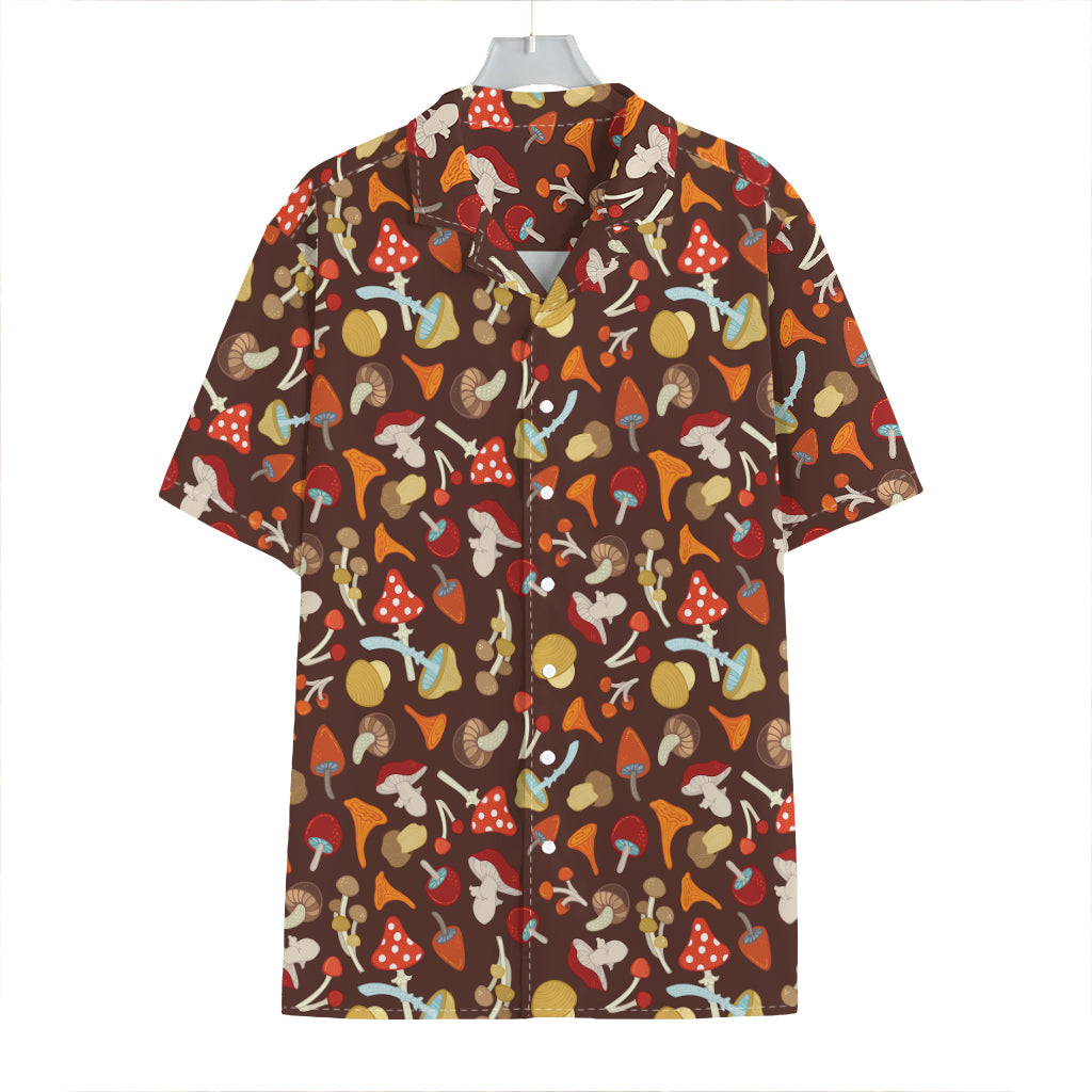 Cartoon Mushroom Pattern Print Hawaiian Shirt