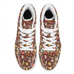 Cartoon Mushroom Pattern Print High Top Leather Sneakers