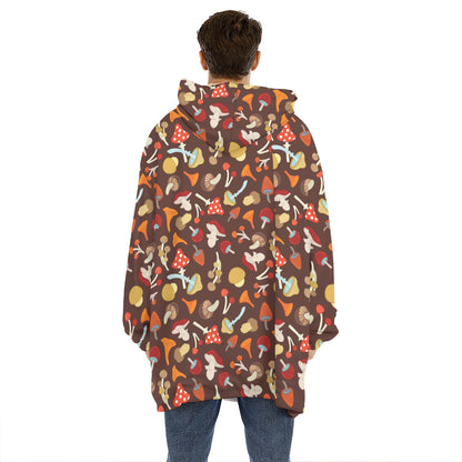 Cartoon Mushroom Pattern Print Hoodie Blanket