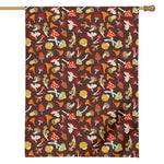 Cartoon Mushroom Pattern Print House Flag