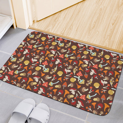 Cartoon Mushroom Pattern Print Indoor Door Mat