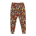 Cartoon Mushroom Pattern Print Jogger Pants