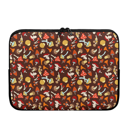 Cartoon Mushroom Pattern Print Laptop Sleeve