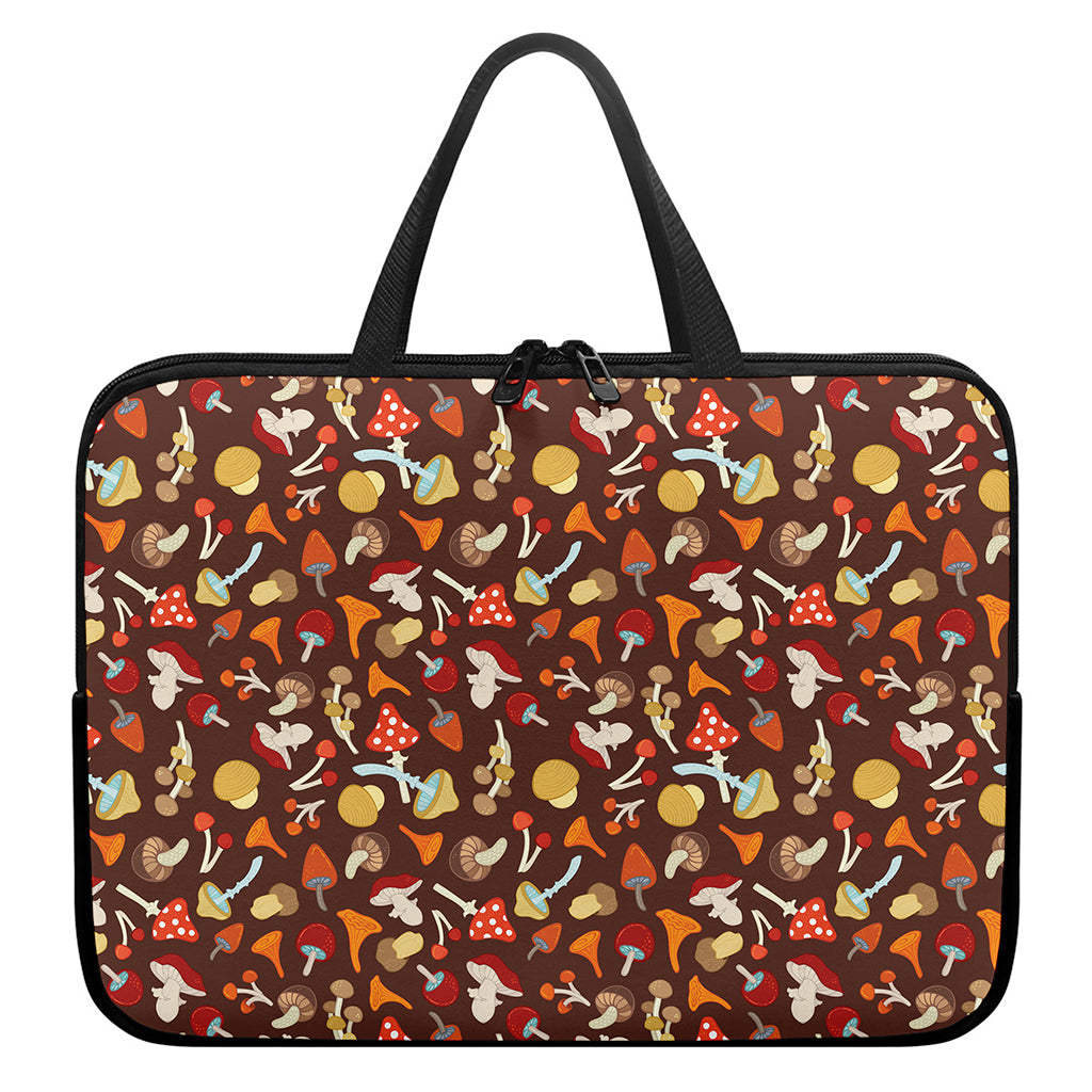 Cartoon Mushroom Pattern Print Laptop Sleeve With Handle