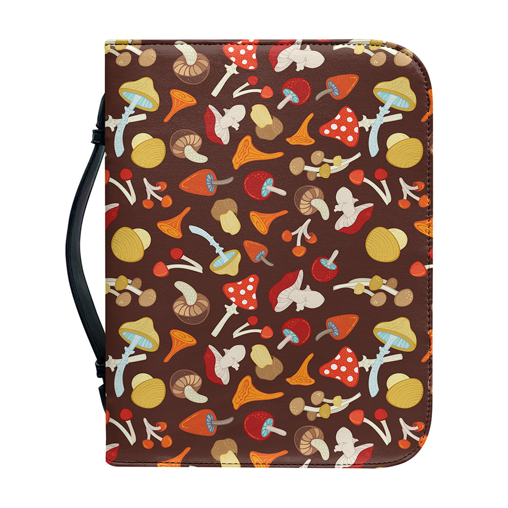 Cartoon Mushroom Pattern Print Leather Bible Cover