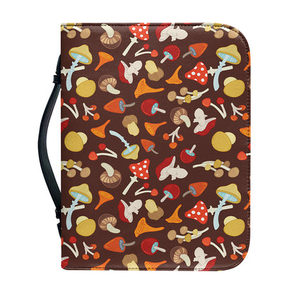 Cartoon Mushroom Pattern Print Leather Bible Cover