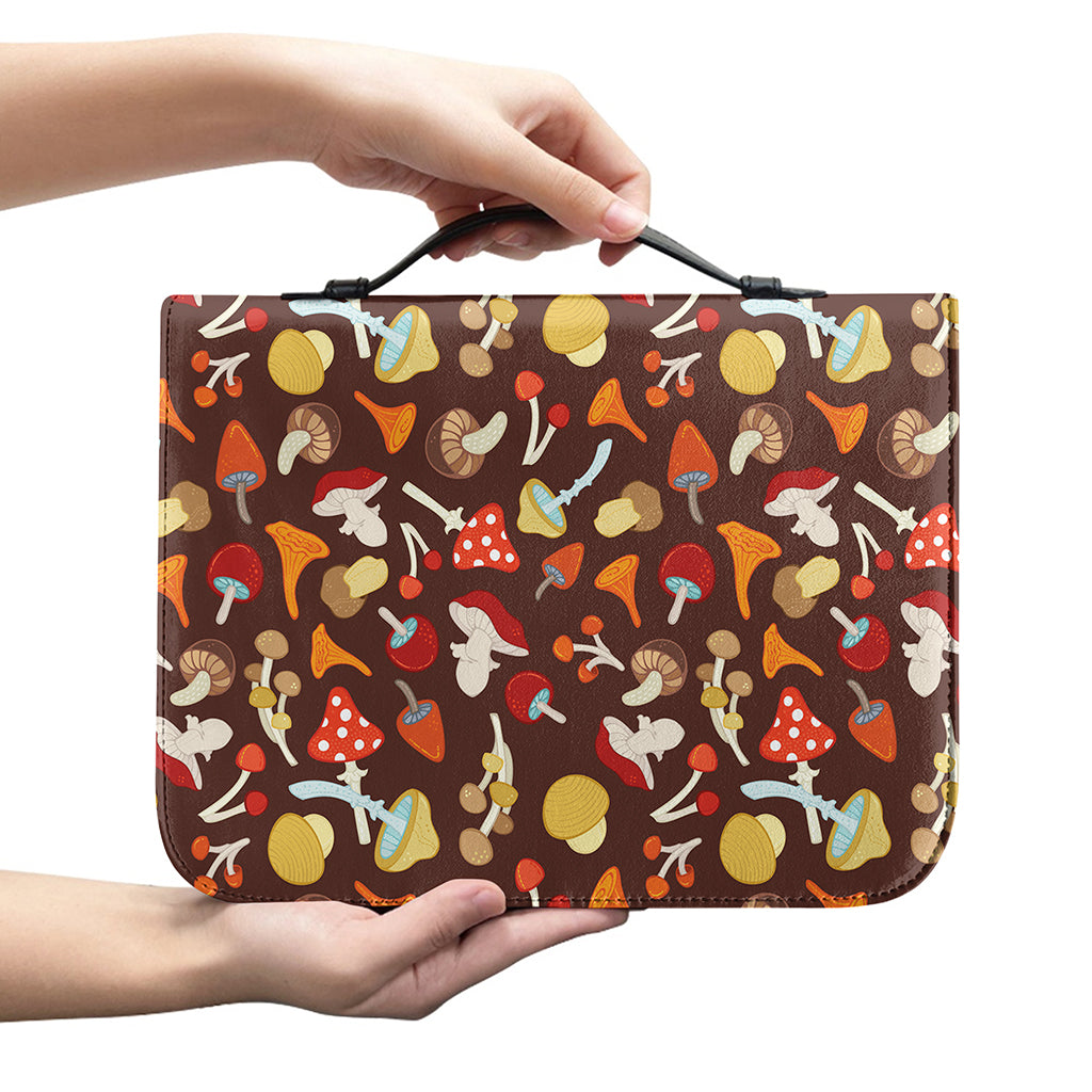 Cartoon Mushroom Pattern Print Leather Bible Cover