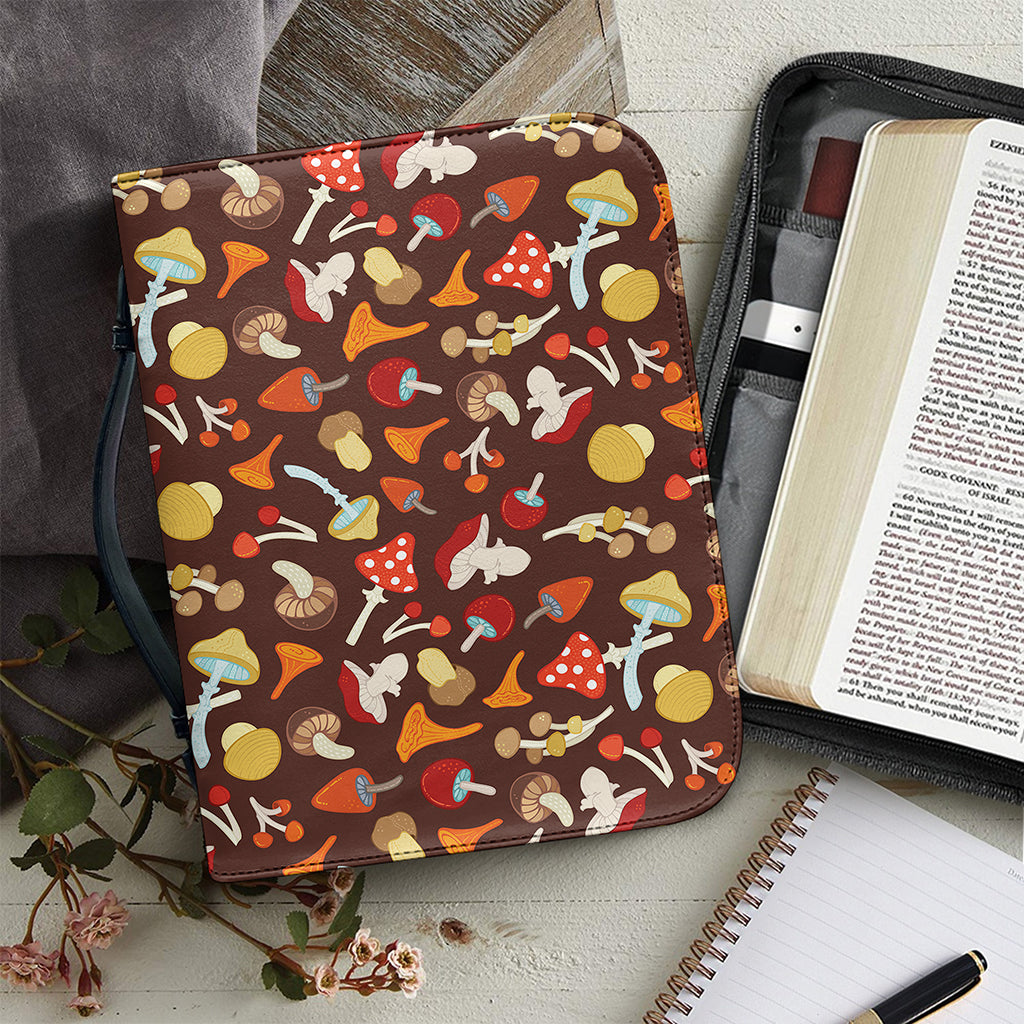 Cartoon Mushroom Pattern Print Leather Bible Cover