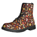 Cartoon Mushroom Pattern Print Lace-Up Boots