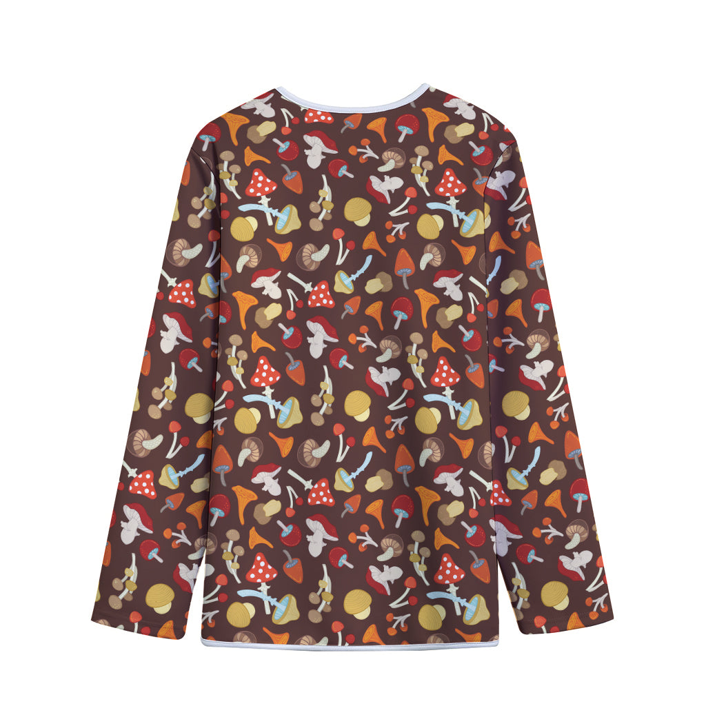 Cartoon Mushroom Pattern Print Long Sleeve Short Coat