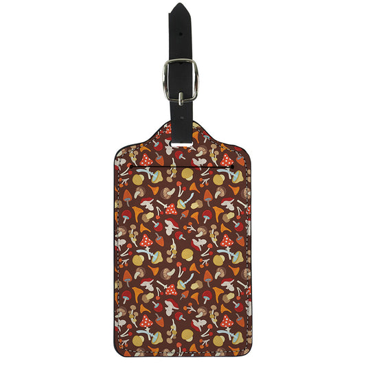 Cartoon Mushroom Pattern Print Luggage Tag