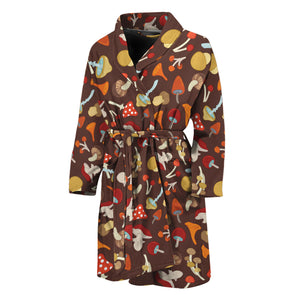 Cartoon Mushroom Pattern Print Men's Bathrobe