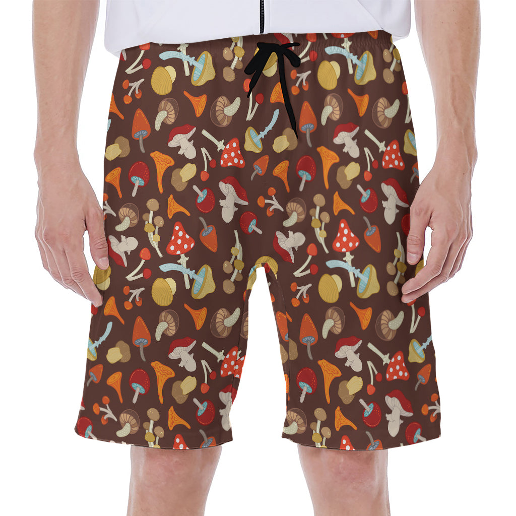 Cartoon Mushroom Pattern Print Men's Beach Shorts