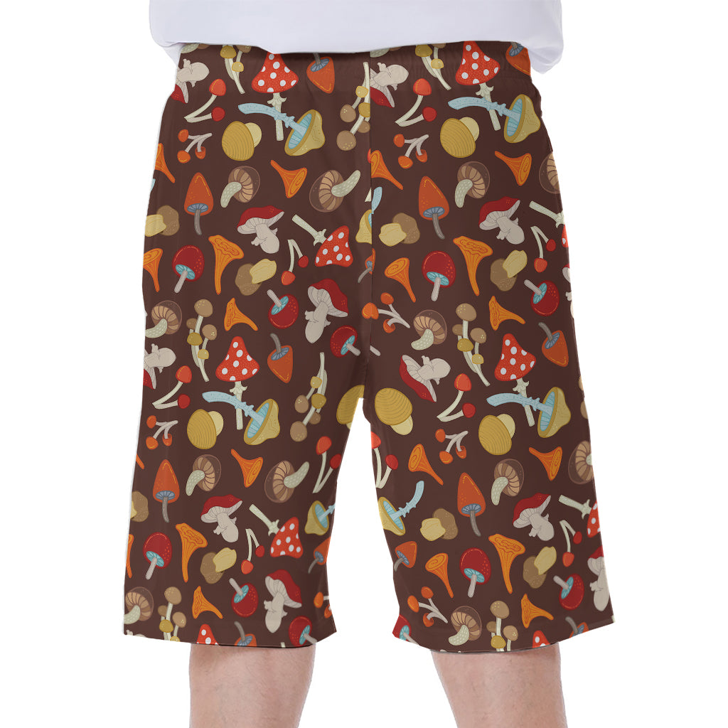 Cartoon Mushroom Pattern Print Men's Beach Shorts