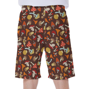 Cartoon Mushroom Pattern Print Men's Beach Shorts