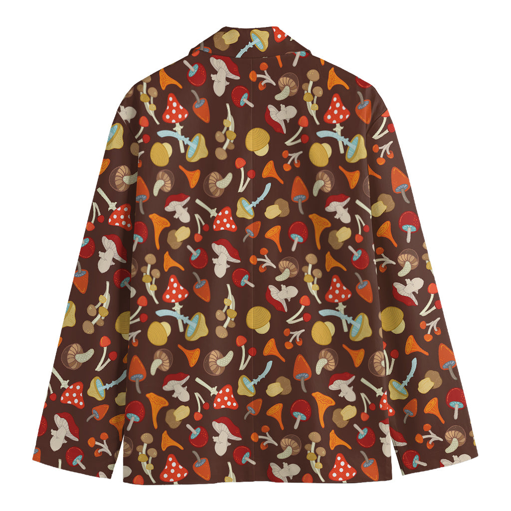Cartoon Mushroom Pattern Print Men's Blazer