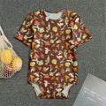Cartoon Mushroom Pattern Print Men's Bodysuit