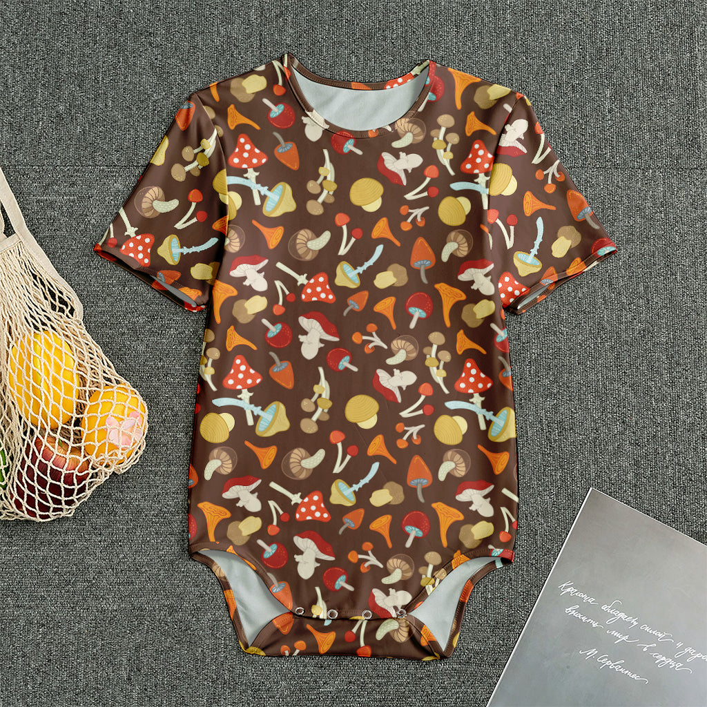 Cartoon Mushroom Pattern Print Men's Bodysuit