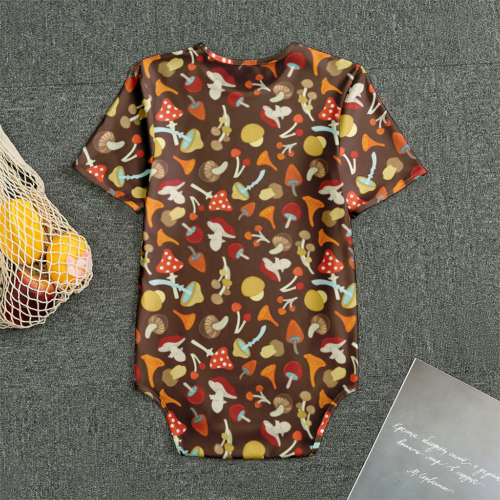 Cartoon Mushroom Pattern Print Men's Bodysuit