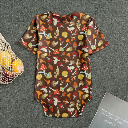Cartoon Mushroom Pattern Print Men's Bodysuit
