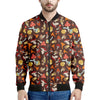 Cartoon Mushroom Pattern Print Men's Bomber Jacket