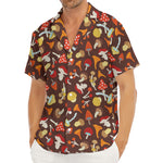 Cartoon Mushroom Pattern Print Men's Deep V-Neck Shirt