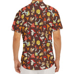 Cartoon Mushroom Pattern Print Men's Deep V-Neck Shirt