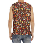 Cartoon Mushroom Pattern Print Men's Fitness Tank Top