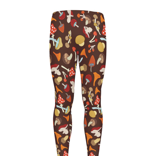 Cartoon Mushroom Pattern Print Men's leggings