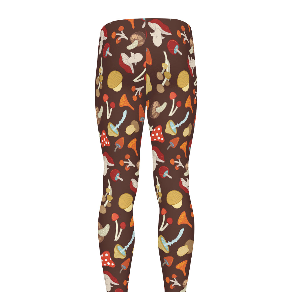 Cartoon Mushroom Pattern Print Men's leggings