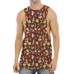 Cartoon Mushroom Pattern Print Men's Muscle Tank Top