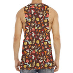 Cartoon Mushroom Pattern Print Men's Muscle Tank Top
