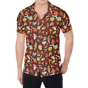 Cartoon Mushroom Pattern Print Men's Shirt