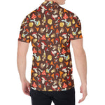 Cartoon Mushroom Pattern Print Men's Shirt