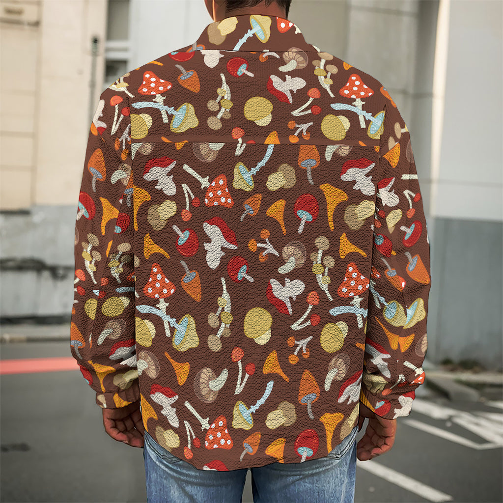 Cartoon Mushroom Pattern Print Men's Shirt Jacket