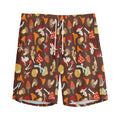 Cartoon Mushroom Pattern Print Men's Athletic Shorts