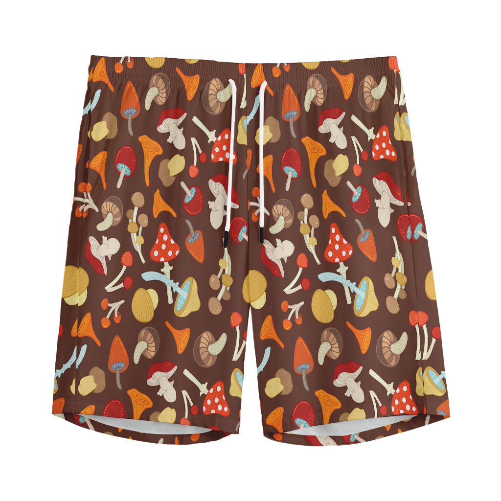 Cartoon Mushroom Pattern Print Men's Sports Shorts