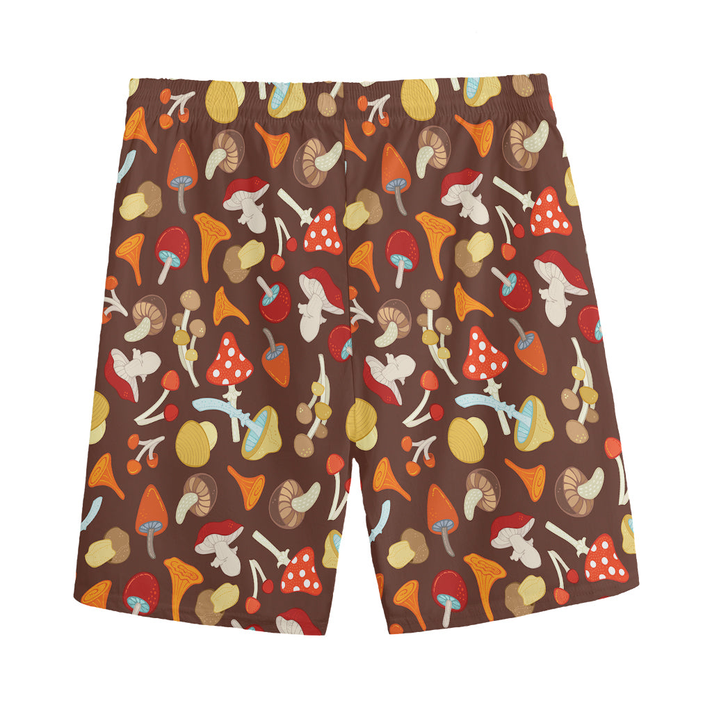 Cartoon Mushroom Pattern Print Men's Sports Shorts